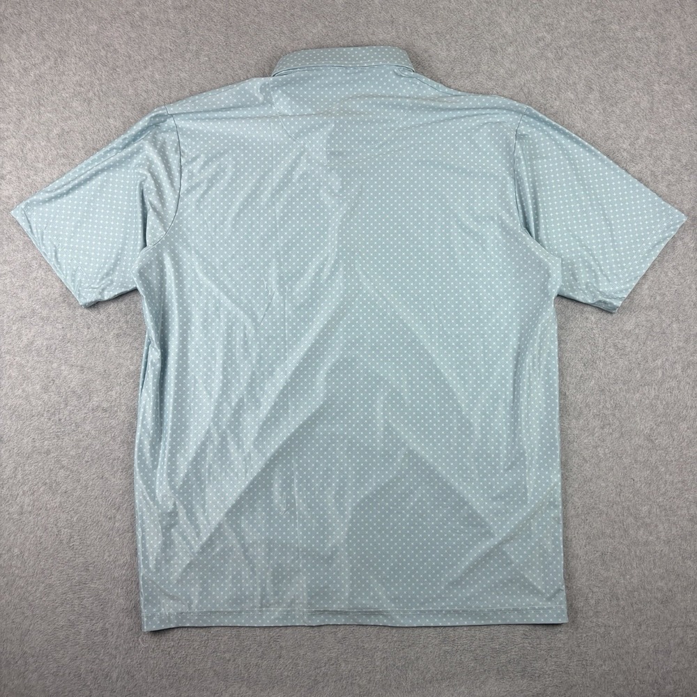 Collars & Co Polo Shirt Men XL Blue Geometric Dress Collar Featherweight Relaxed - Picture 5 of 7